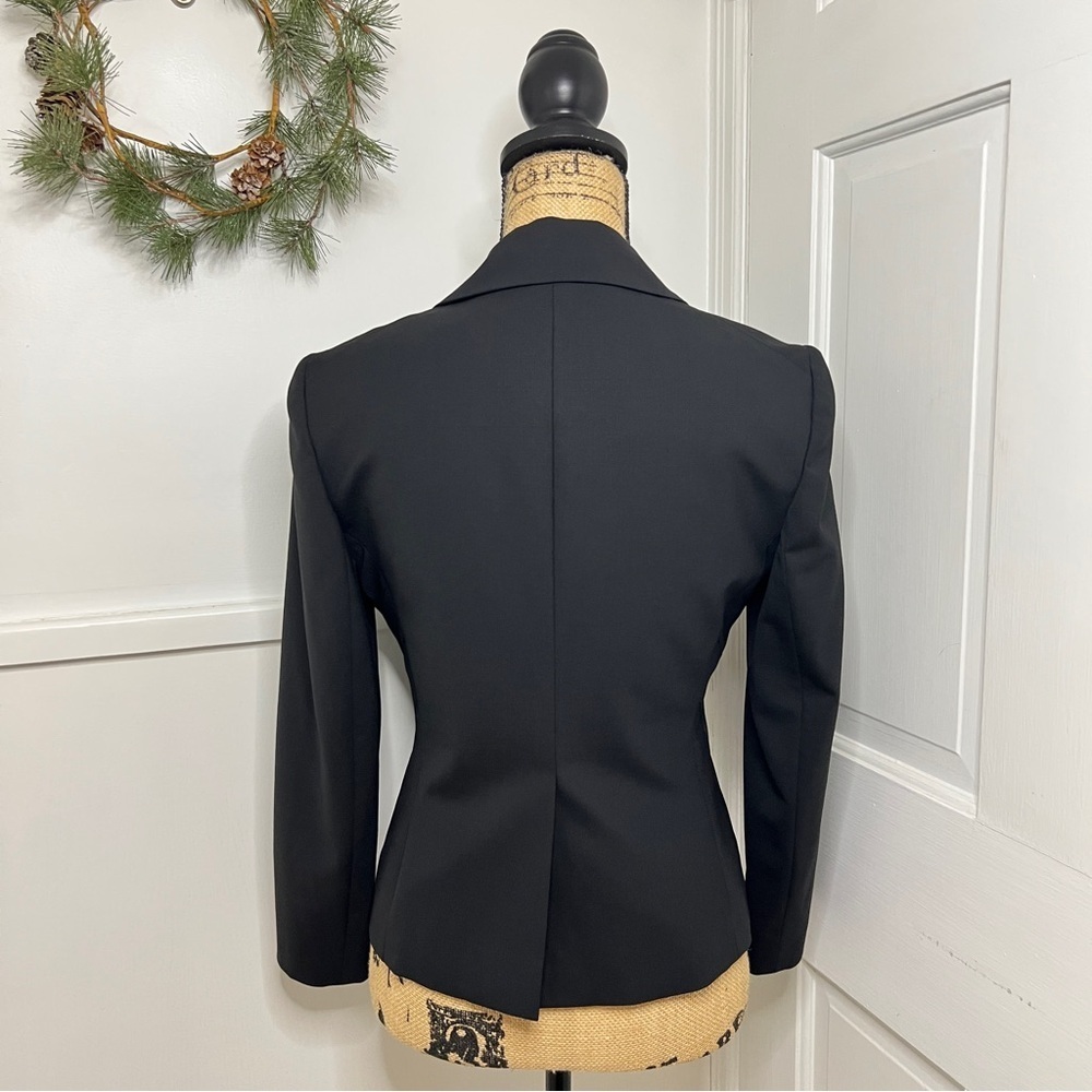 Theory Wool Blend Black Cufflink Button 3/4 Sleeve Suit Blazer - Picture 5 of 12